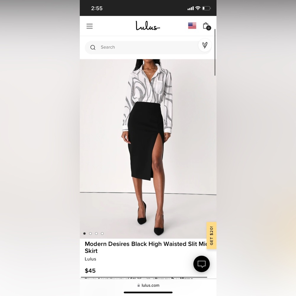 Lulus new XL black skirt with slit